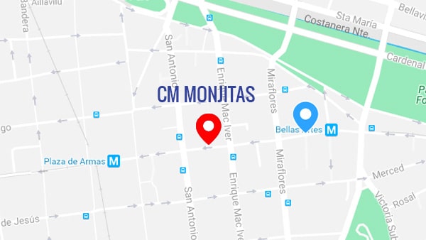 mapa centro medico monjitas